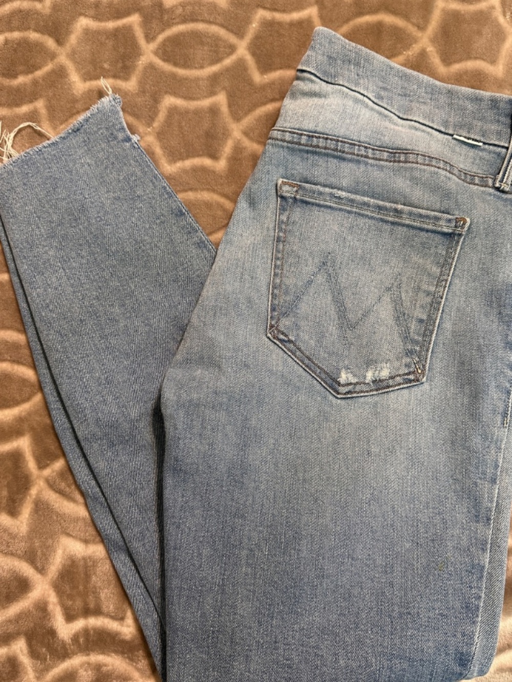 MOTHER Distressed High Rise Frayed Hem Designer Jeans Size 30